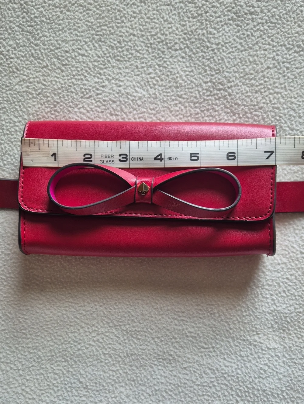 Kate Spade New York Leather Bow Belt Bag Color Red L/XL in BOX